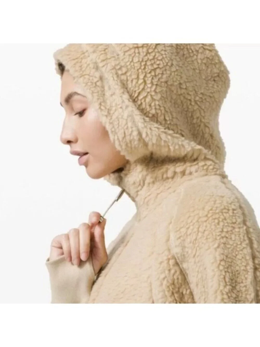 Lululemon Athletica | Tan Sherpa Oversized Scuba Hoodie Size M/L
